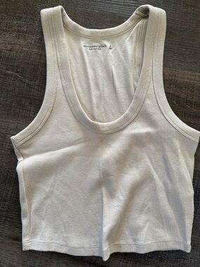 Abercrombie & Fitch Taupe Ribbed Crop Tank